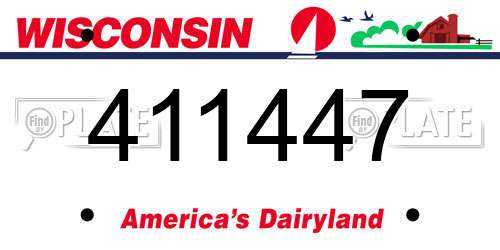 411447 Wisconsin License Plate
