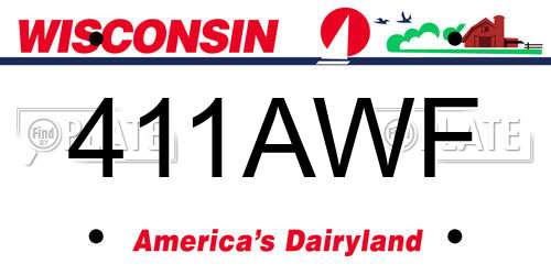 411AWF Wisconsin License Plate
