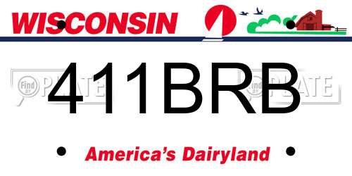 411BRB Wisconsin License Plate