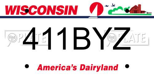 411BYZ Wisconsin License Plate