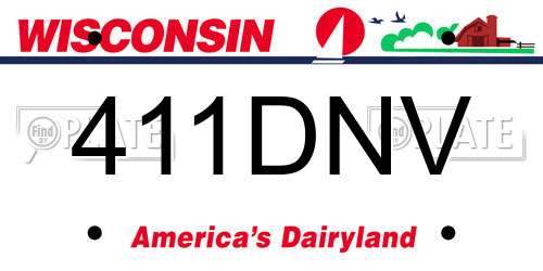 411DNV Wisconsin License Plate