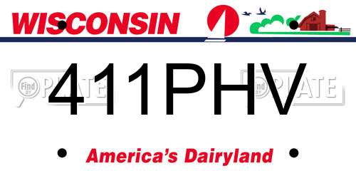 411PHV Wisconsin License Plate