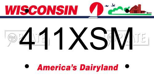 411XSM Wisconsin License Plate