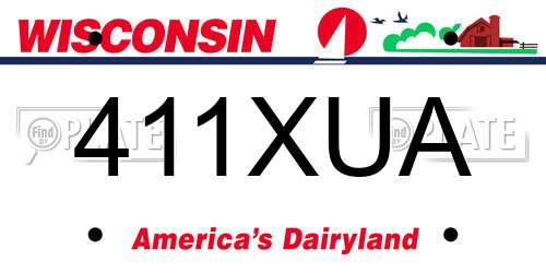 411XUA Wisconsin License Plate