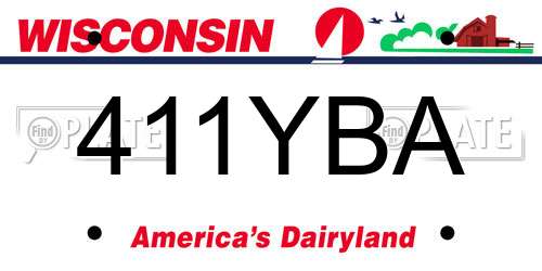 411YBA Wisconsin License Plate