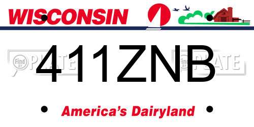 411ZNB Wisconsin License Plate