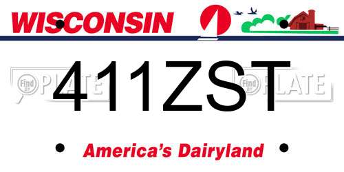411ZST Wisconsin License Plate