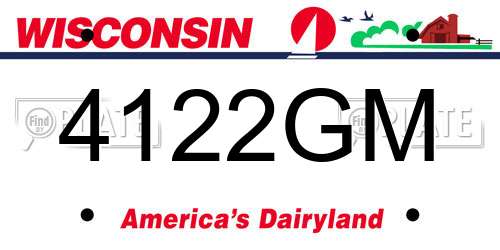 4122GM Wisconsin License Plate