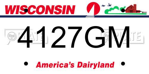 4127GM Wisconsin License Plate