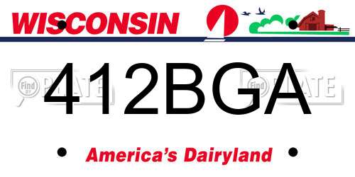 412BGA Wisconsin License Plate