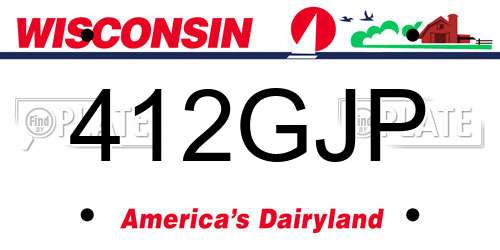 412GJP Wisconsin License Plate