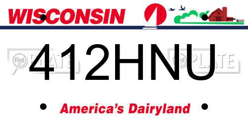 412HNU Wisconsin License Plate
