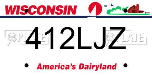 412LJZ Wisconsin License Plate