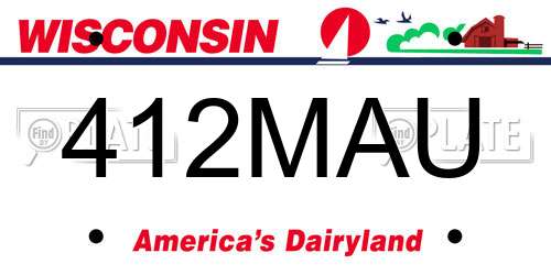 412MAU Wisconsin License Plate