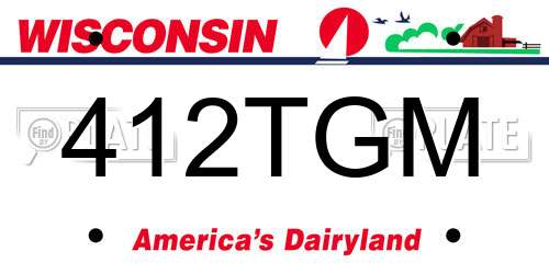 412TGM Wisconsin License Plate