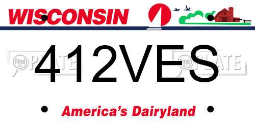412VES Wisconsin License Plate