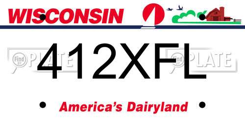 412XFL Wisconsin License Plate