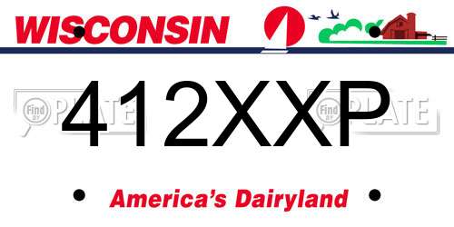 412XXP Wisconsin License Plate
