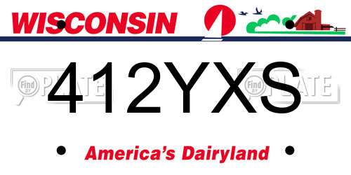 412YXS Wisconsin License Plate