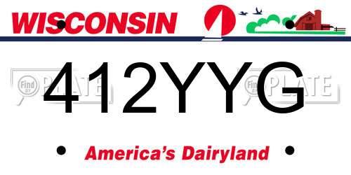 412YYG Wisconsin License Plate
