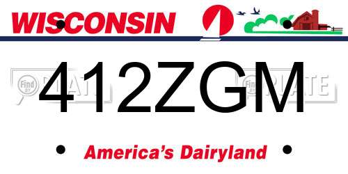 412ZGM Wisconsin License Plate