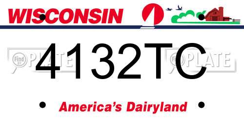 4132TC Wisconsin License Plate