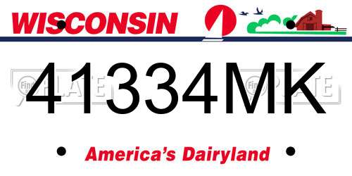 41334MK Wisconsin License Plate