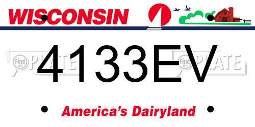 4133EV Wisconsin License Plate