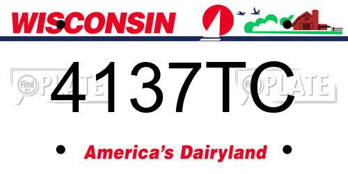 4137TC Wisconsin License Plate
