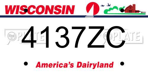4137ZC Wisconsin License Plate