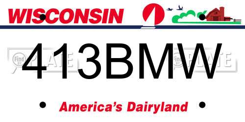 413BMW Wisconsin License Plate
