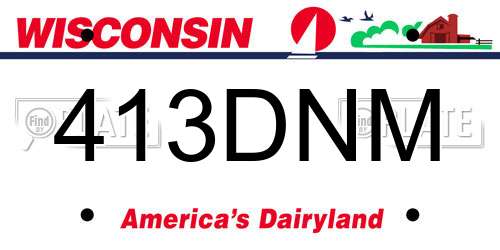 413DNM Wisconsin License Plate