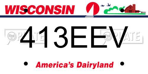 413EEV Wisconsin License Plate