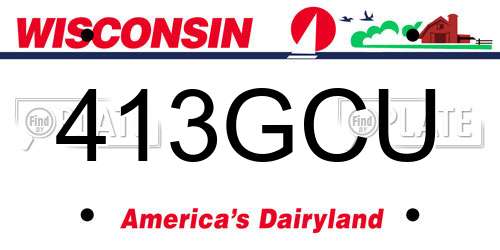 413GCU Wisconsin License Plate