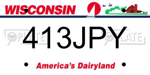 413JPY Wisconsin License Plate