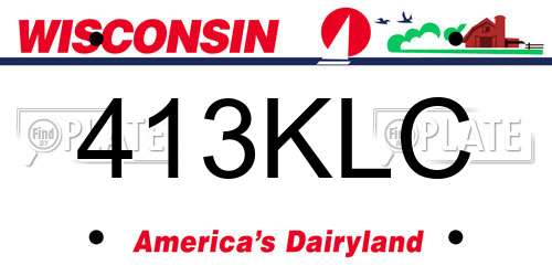 413KLC Wisconsin License Plate