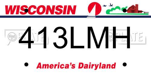 413LMH Wisconsin License Plate