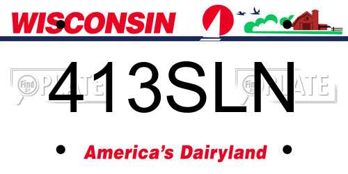 413SLN Wisconsin License Plate