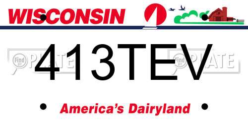 413TEV Wisconsin License Plate