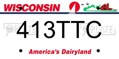 413TTC Wisconsin License Plate