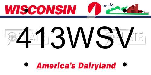 413WSV Wisconsin License Plate