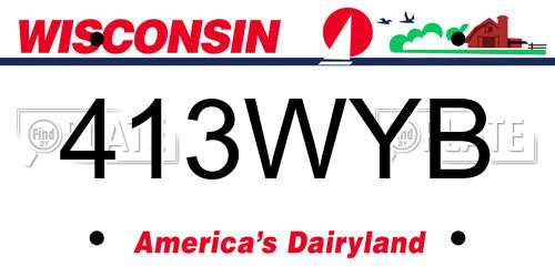 413WYB Wisconsin License Plate