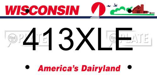 413XLE Wisconsin License Plate