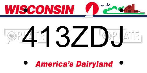413ZDJ Wisconsin License Plate