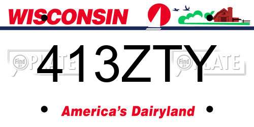 413ZTY Wisconsin License Plate