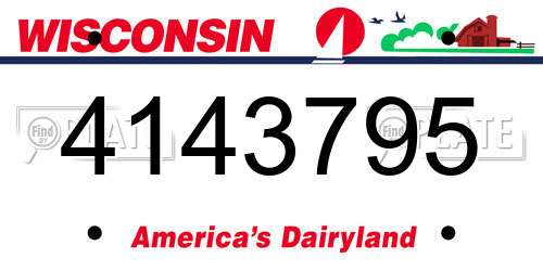 4143795 Wisconsin License Plate