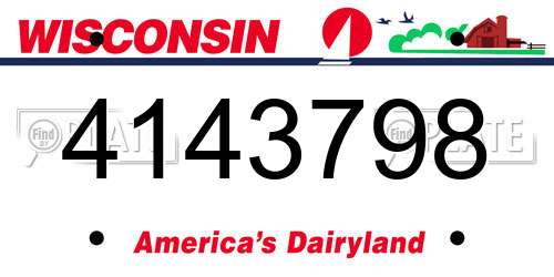 4143798 Wisconsin License Plate