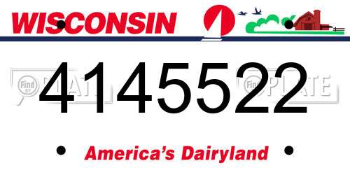4145522 Wisconsin License Plate