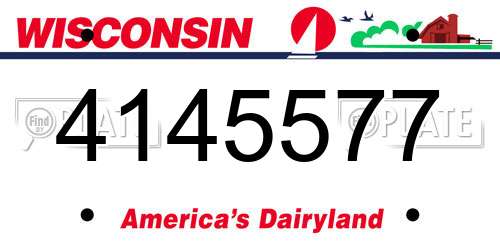 4145577 Wisconsin License Plate