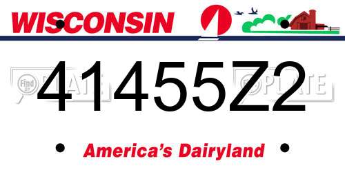 41455Z2 Wisconsin License Plate
